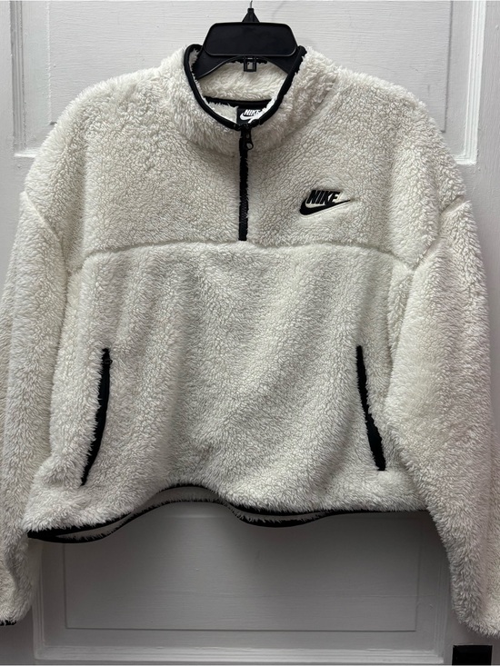 Tops - Nike Sherpa Fleece Pullover Ivory XXL Cozy Half Zip
